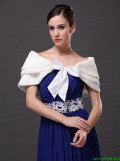 Genuine Bowknot Off Shoulder White Prom Wraps / Shawls
