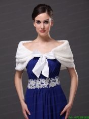 Genuine Bowknot Off Shoulder White Prom Wraps / Shawls