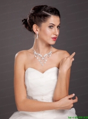 Glittering Ladies Alloy Necklace and Earrings Jewelry Set