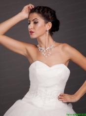 Glittering Ladies Alloy Necklace and Earrings Jewelry Set