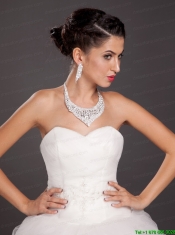 Gorgeous Alloy Crystal Bridal Jewelry Set Including Necklace With Earrings