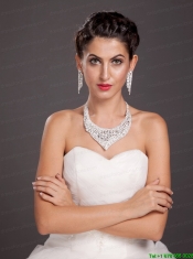 Gorgeous Alloy Crystal Bridal Jewelry Set Including Necklace With Earrings