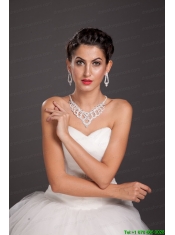 Gorgeous Imitation Pearl Bridal Jewelry Set Including Necklace With Earrings