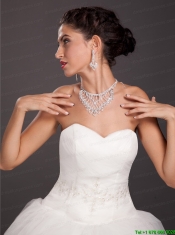 Gorgeous Imitation Pearl Bridal Jewelry Set Including Necklace With Earrings