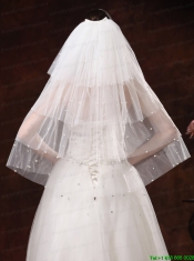 Gorgeous Pearl Trim Edge Tulle Bridal Veil