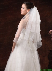 Gorgeous Pearl Trim Edge Tulle Bridal Veil