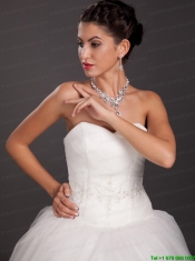 Gorgeous Rhinestone and Imitation Pearl Bridal Jewelry Set Including Necklace With Earrings