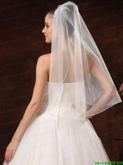 Graceful One-tier Beautiful Organza With Pearl Bridal Veils