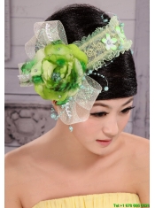 Green And Fresh Small Laurie Flowers Beading Fascinators For Party