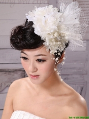 Hand Made Flower Fascinators Pure Tulle With Imitation Pearls
