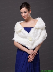 Hand Made Flowers V-Neck Stylish Wraps / Shawls