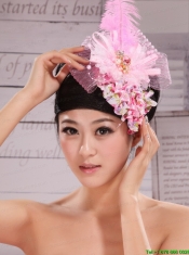 Headpices For Wedding Party With Imitation Pearls and Feather Decorate Tulle and Printing