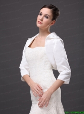 Hot Selling White Satin 3/4 Sleeves Jacket