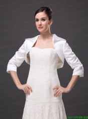Hot Selling White Satin 3/4 Sleeves Jacket