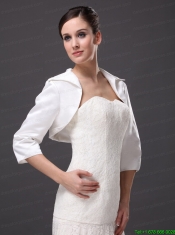Hot Selling White Satin 3/4 Sleeves Jacket