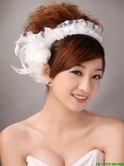 Imitation Pearls White Organza Womens Fascinators