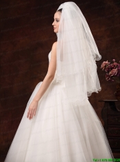 Inspired Layer Ribbon Edge Organza Bridal Veil