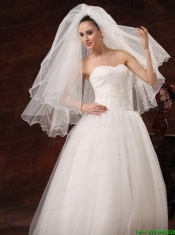Inspired Layer Ribbon Edge Organza Bridal Veil