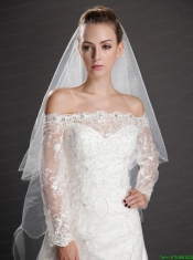 Inspired Layer Ribbon Edge Organza Bridal Veil