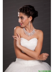 Ivory Imitation Pearl Two Pieces Ladies Necklace and Earrings Jewelry Set