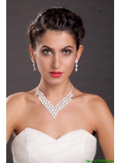 Ivory Imitation Pearl Two Pieces Ladies Necklace and Earrings Jewelry Set