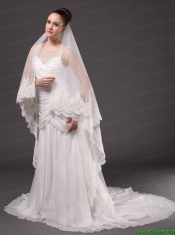 Lace Appliques One-tier Cathedral Tulle Graceful Wedding Veil