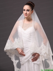 Lace Appliques One-tier Cathedral Tulle Graceful Wedding Veil
