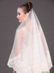 Lace Appliques One-tier Cathedral Tulle Graceful Wedding Veil