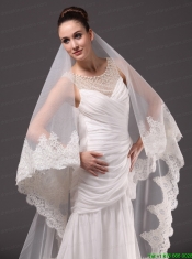 Lace Appliques One-tier Cathedral Tulle Graceful Wedding Veil
