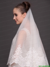 Lace Appliques One-tier Cathedral Tulle Popular Wedding Veil
