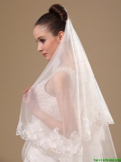 Lace Appliques One-tier Cathedral Tulle Stylish Wedding Veil