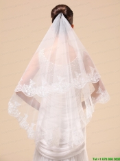 Lace Appliques Two-tier Tulle Popular Wedding Veil