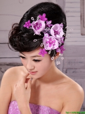 Lavender Beading and Hand Made Flowers Lovely Headpieces