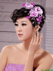 Lavender Beading and Hand Made Flowers Lovely Headpieces