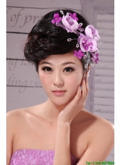 Lavender Beading and Hand Made Flowers Lovely Headpieces