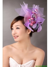 Lavender Hand Made Flowers Headpieces Feathers On Sale