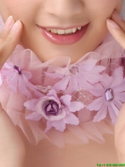 Lavender Headpices With Appliques Decorate On Tull For Prom