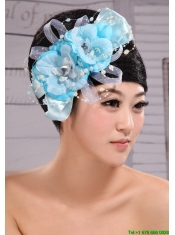 Light Blue Pearl Exclusive Taffeta and Organza Fascinator
