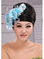 Light Blue Pearl Exclusive Taffeta and Organza Fascinator