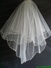 Little Pearl Decorate Tulle Wedding Veil