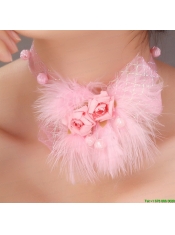 Lovely Tulle Feather Flower Womens Fascinators