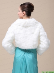 Low Price Rabbit Fur Special Jacket  In Ivory With High-neck