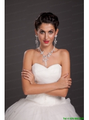 Luxurious Alloy Crystal Necklace And Earring Set