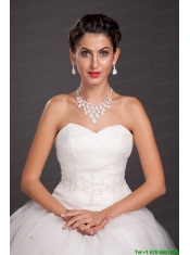 Luxurious Rhinestone Imitation Pearl Ladies' Jewelry Set Including Necklace And Earrings
