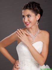 Marvelous Round Shaped Alloy Wedding Jewelry Set Including Necklace And Earrings