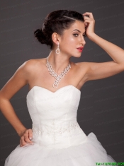 Marvelous Round Shaped Alloy Wedding Jewelry Set Including Necklace And Earrings