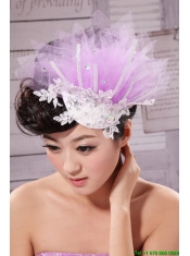 New Headpieces Rhinestone Lavender Net Beading For Party