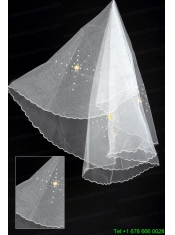 Organza Imitation Pearls Bridal Veil