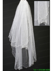 Organza Pearl Trim Edge Wedding / Bridal Veil
