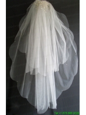 Pearl Decorate Beautiful Tulle Wedding Veil